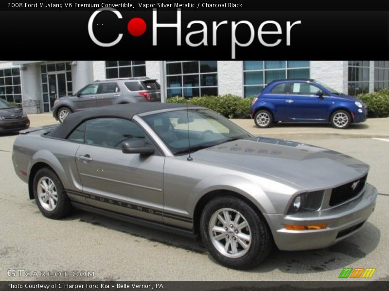 Vapor Silver Metallic / Charcoal Black 2008 Ford Mustang V6 Premium Convertible