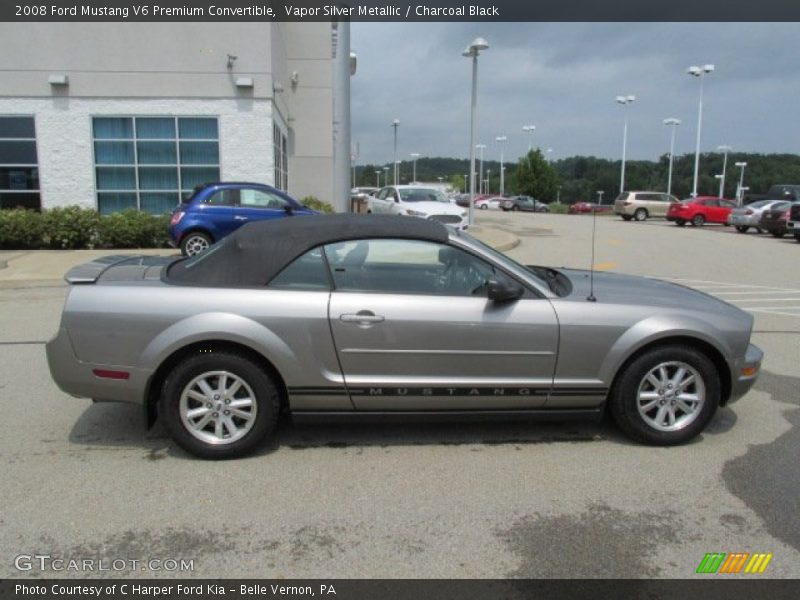 Vapor Silver Metallic / Charcoal Black 2008 Ford Mustang V6 Premium Convertible