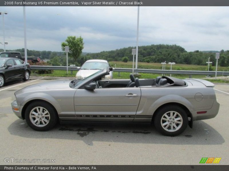 Vapor Silver Metallic / Charcoal Black 2008 Ford Mustang V6 Premium Convertible