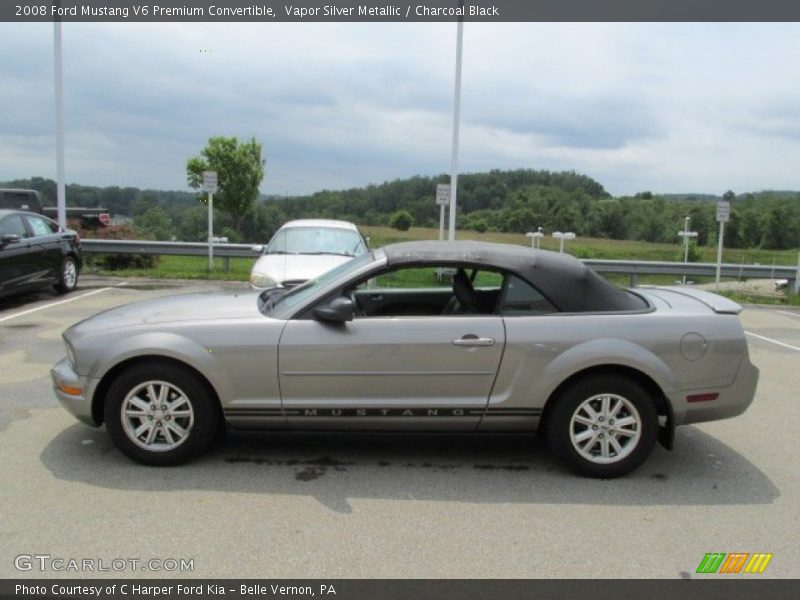 Vapor Silver Metallic / Charcoal Black 2008 Ford Mustang V6 Premium Convertible