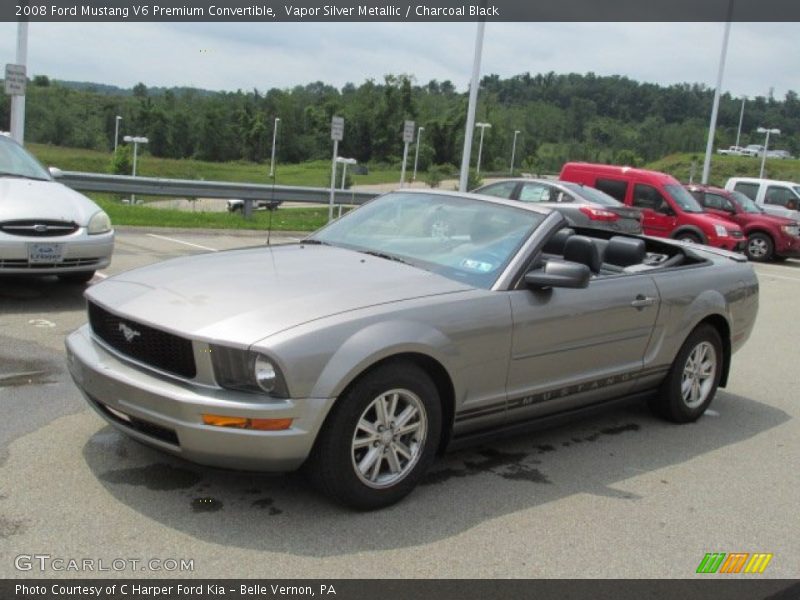 Vapor Silver Metallic / Charcoal Black 2008 Ford Mustang V6 Premium Convertible