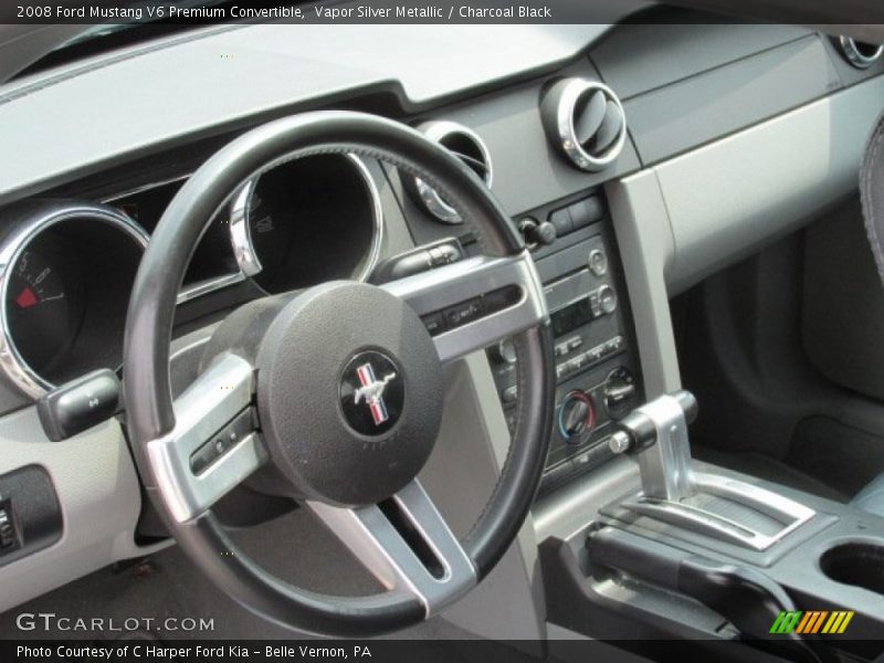 Vapor Silver Metallic / Charcoal Black 2008 Ford Mustang V6 Premium Convertible