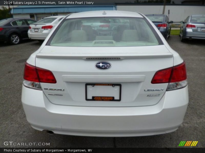 Satin White Pearl / Ivory 2014 Subaru Legacy 2.5i Premium