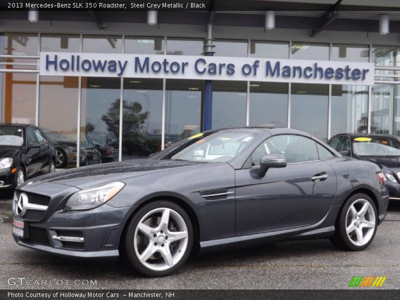 Steel Grey Metallic / Black 2013 Mercedes-Benz SLK 350 Roadster