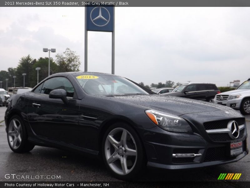 Steel Grey Metallic / Black 2013 Mercedes-Benz SLK 350 Roadster