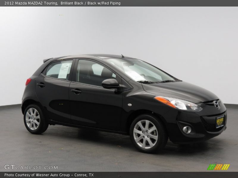 Brilliant Black / Black w/Red Piping 2012 Mazda MAZDA2 Touring