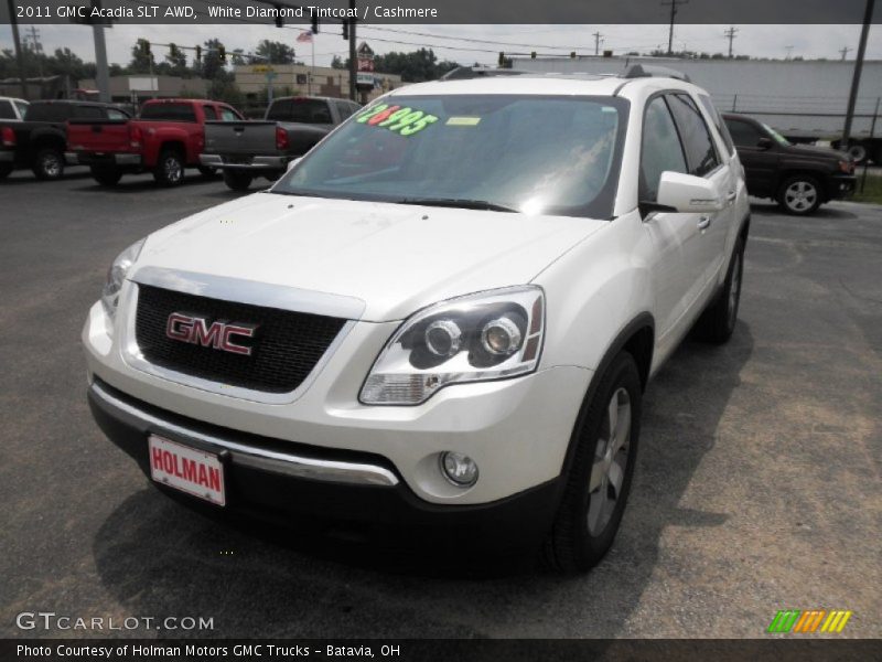 White Diamond Tintcoat / Cashmere 2011 GMC Acadia SLT AWD