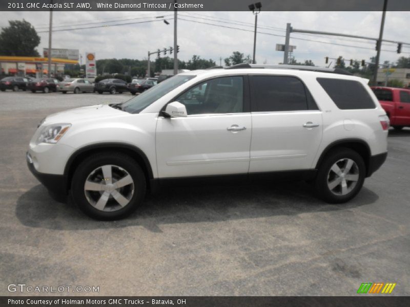 White Diamond Tintcoat / Cashmere 2011 GMC Acadia SLT AWD