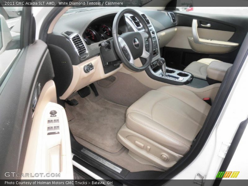 White Diamond Tintcoat / Cashmere 2011 GMC Acadia SLT AWD