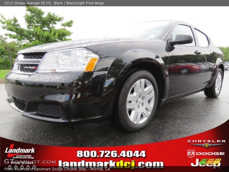 Black / Black/Light Frost Beige 2013 Dodge Avenger SE V6