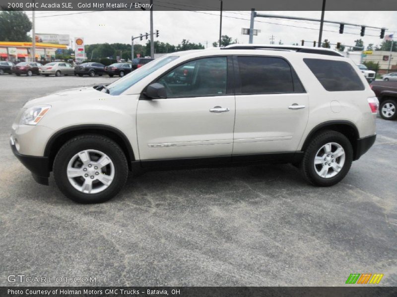 Gold Mist Metallic / Ebony 2008 GMC Acadia SLE