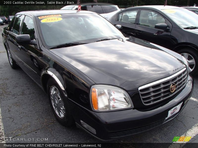 Sable Black / Black 2003 Cadillac DeVille Sedan