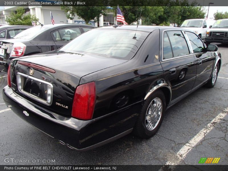 Sable Black / Black 2003 Cadillac DeVille Sedan