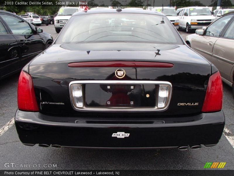 Sable Black / Black 2003 Cadillac DeVille Sedan
