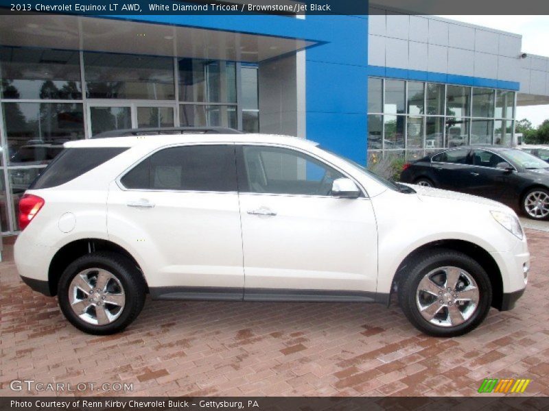 White Diamond Tricoat / Brownstone/Jet Black 2013 Chevrolet Equinox LT AWD