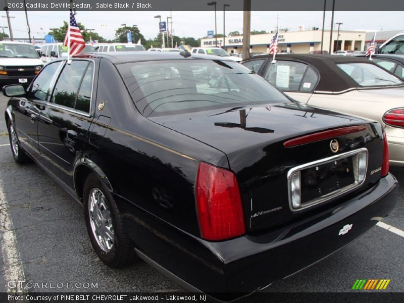 Sable Black / Black 2003 Cadillac DeVille Sedan