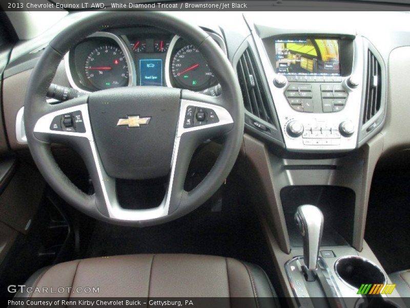 White Diamond Tricoat / Brownstone/Jet Black 2013 Chevrolet Equinox LT AWD