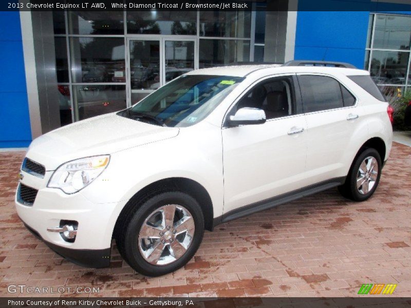 White Diamond Tricoat / Brownstone/Jet Black 2013 Chevrolet Equinox LT AWD