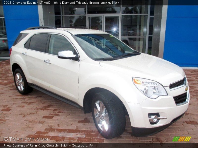 White Diamond Tricoat / Brownstone/Jet Black 2013 Chevrolet Equinox LT AWD