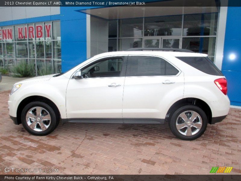 White Diamond Tricoat / Brownstone/Jet Black 2013 Chevrolet Equinox LT AWD