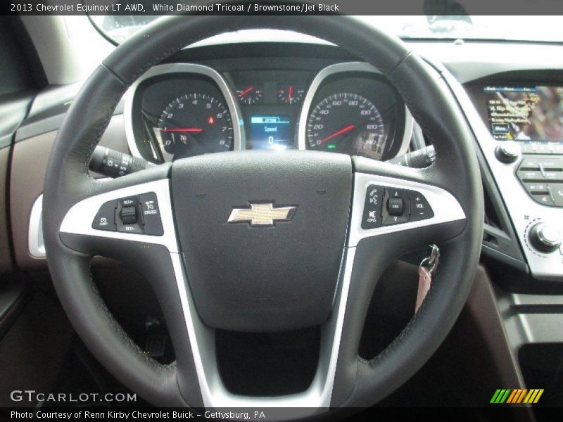 White Diamond Tricoat / Brownstone/Jet Black 2013 Chevrolet Equinox LT AWD