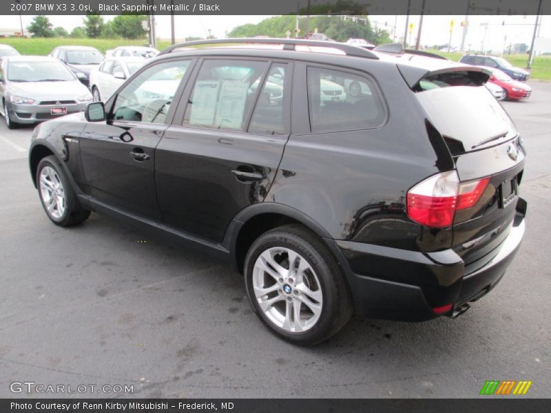 Black Sapphire Metallic / Black 2007 BMW X3 3.0si