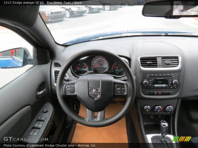 Blue Streak Pearl / Black 2013 Dodge Avenger SE V6