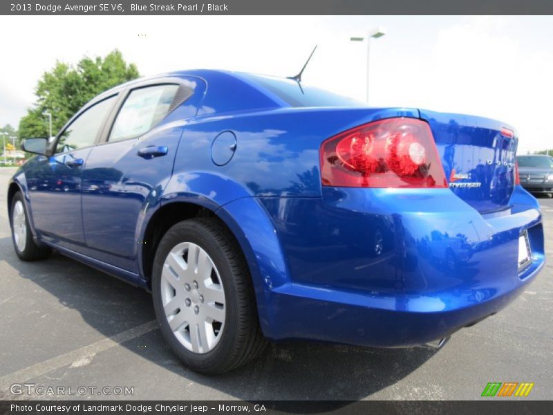 Blue Streak Pearl / Black 2013 Dodge Avenger SE V6