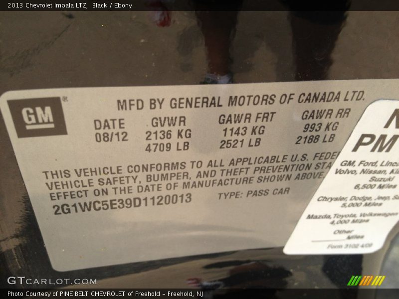 Black / Ebony 2013 Chevrolet Impala LTZ