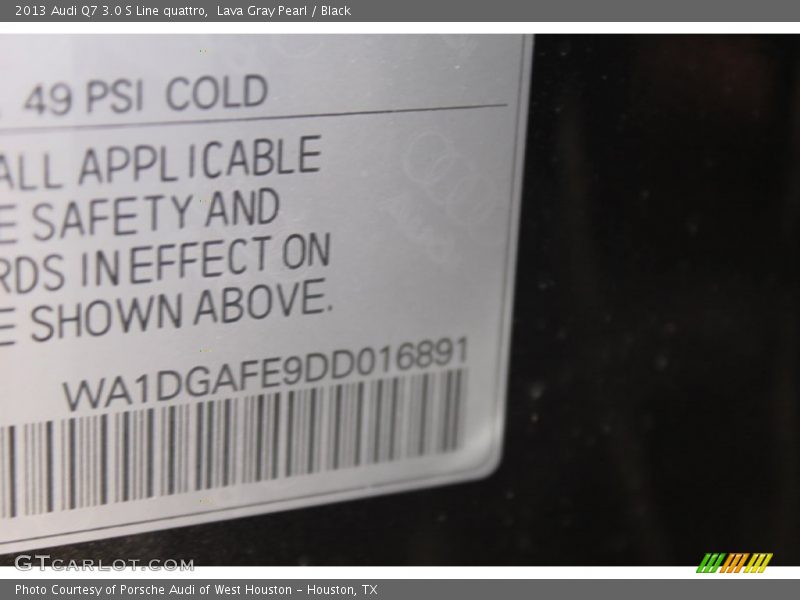 Lava Gray Pearl / Black 2013 Audi Q7 3.0 S Line quattro