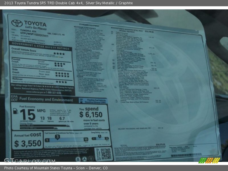 Silver Sky Metallic / Graphite 2013 Toyota Tundra SR5 TRD Double Cab 4x4