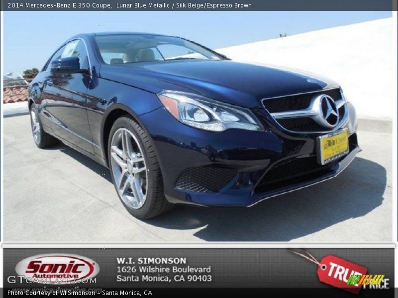 Lunar Blue Metallic / Silk Beige/Espresso Brown 2014 Mercedes-Benz E 350 Coupe