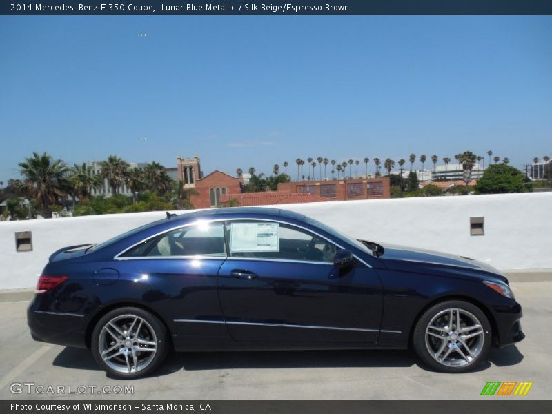 Lunar Blue Metallic / Silk Beige/Espresso Brown 2014 Mercedes-Benz E 350 Coupe