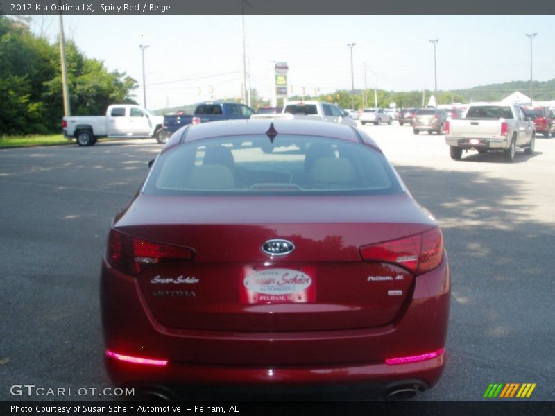 Spicy Red / Beige 2012 Kia Optima LX