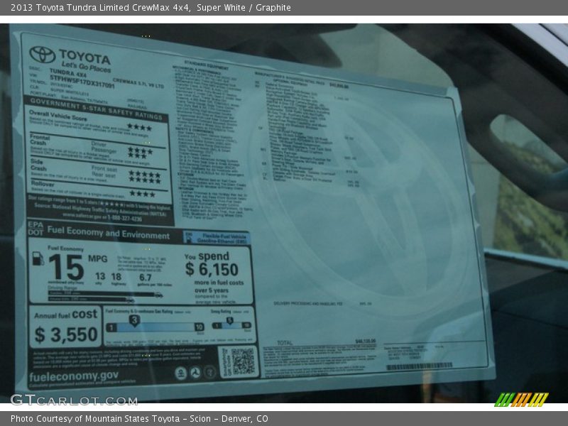 Super White / Graphite 2013 Toyota Tundra Limited CrewMax 4x4