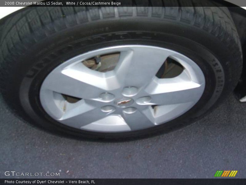 White / Cocoa/Cashmere Beige 2008 Chevrolet Malibu LS Sedan