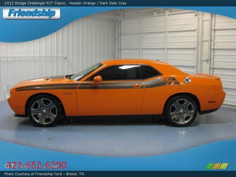 Header Orange / Dark Slate Gray 2012 Dodge Challenger R/T Classic