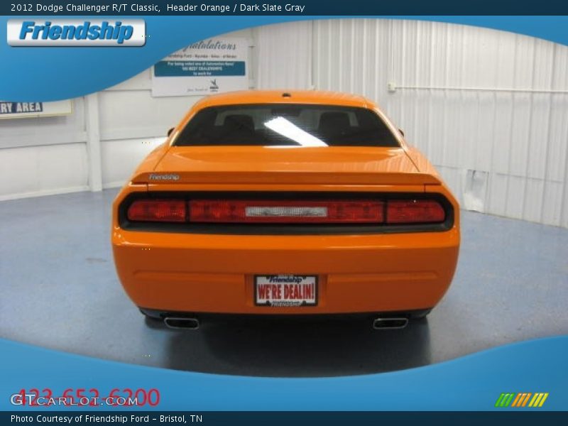 Header Orange / Dark Slate Gray 2012 Dodge Challenger R/T Classic