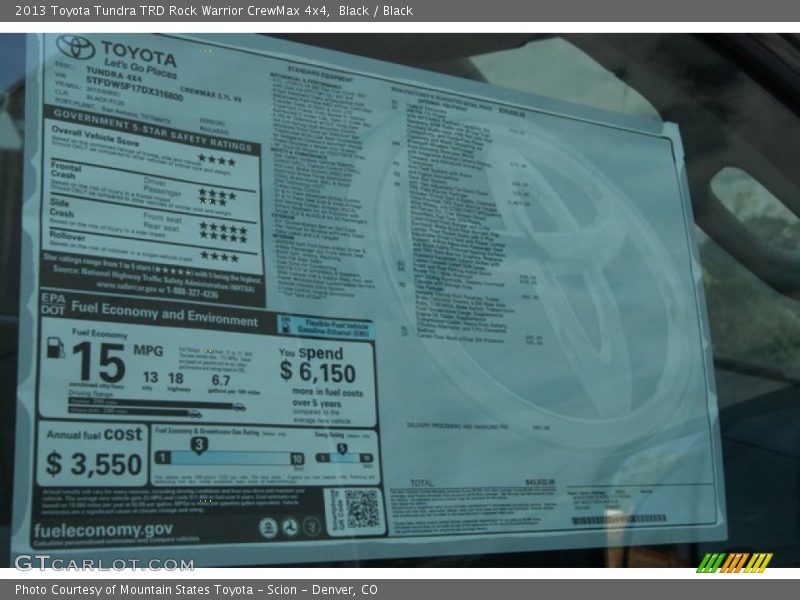 Black / Black 2013 Toyota Tundra TRD Rock Warrior CrewMax 4x4