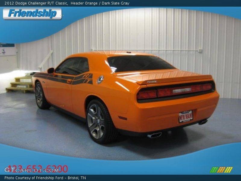 Header Orange / Dark Slate Gray 2012 Dodge Challenger R/T Classic