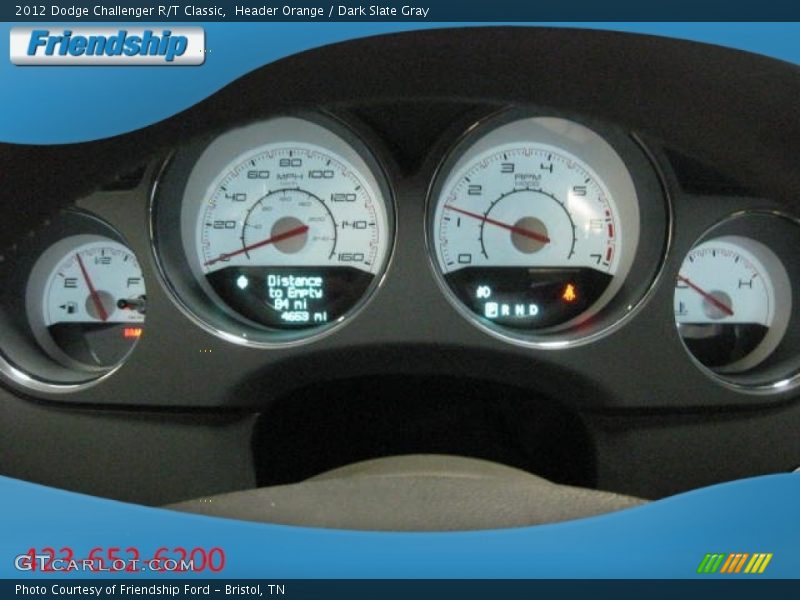 Header Orange / Dark Slate Gray 2012 Dodge Challenger R/T Classic