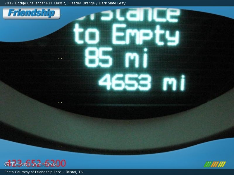 Header Orange / Dark Slate Gray 2012 Dodge Challenger R/T Classic