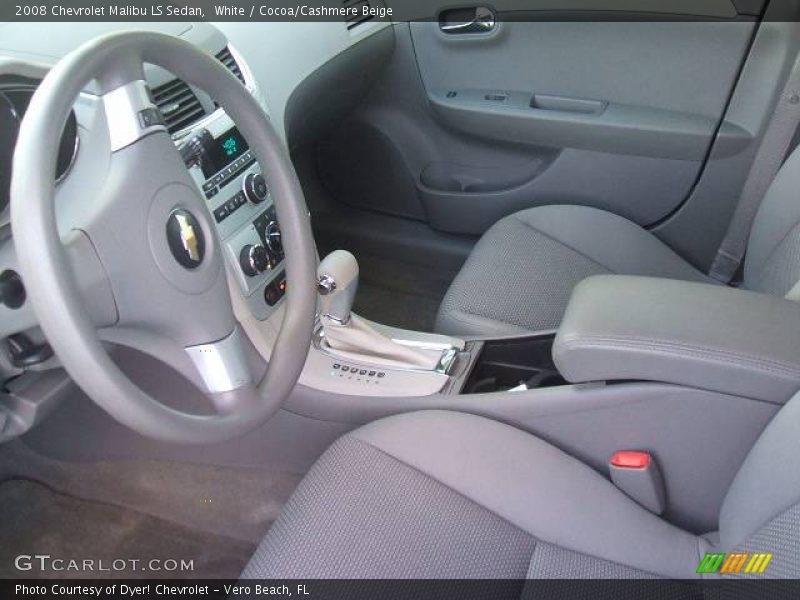 White / Cocoa/Cashmere Beige 2008 Chevrolet Malibu LS Sedan
