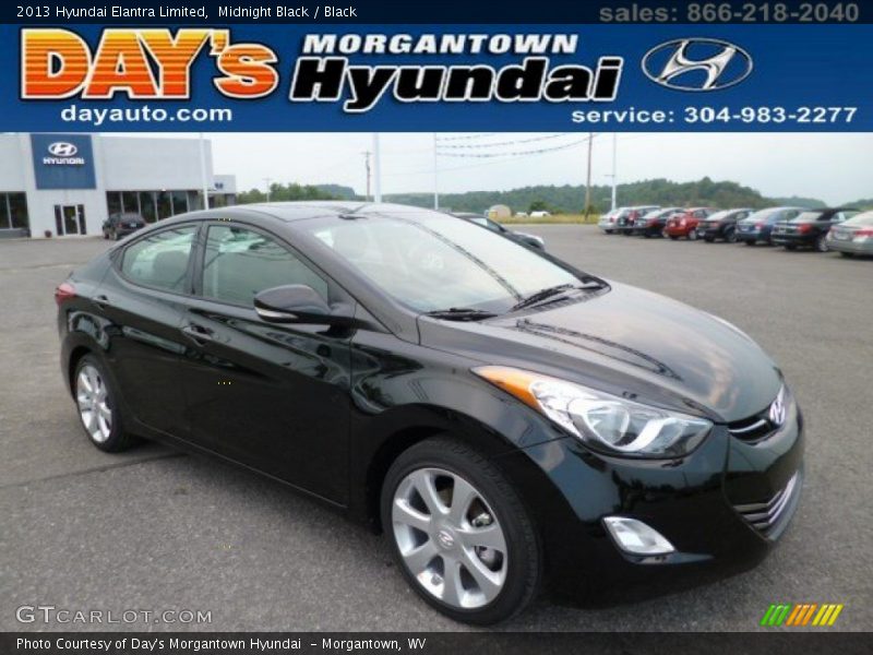 Midnight Black / Black 2013 Hyundai Elantra Limited