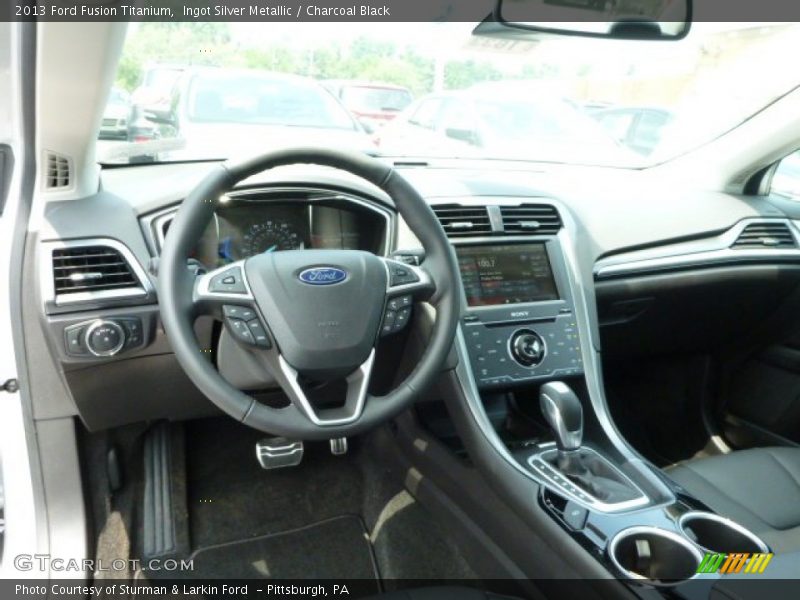 Ingot Silver Metallic / Charcoal Black 2013 Ford Fusion Titanium
