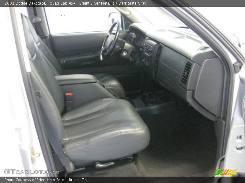 Bright Silver Metallic / Dark Slate Gray 2001 Dodge Dakota SLT Quad Cab 4x4