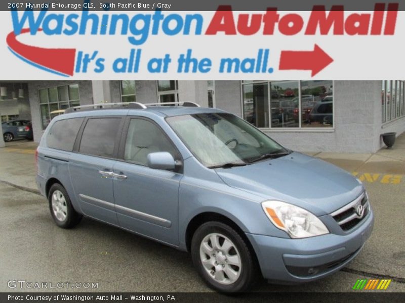 South Pacific Blue / Gray 2007 Hyundai Entourage GLS