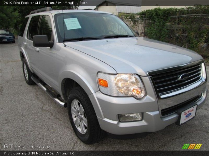 Brilliant Silver Metallic / Black 2010 Ford Explorer XLT