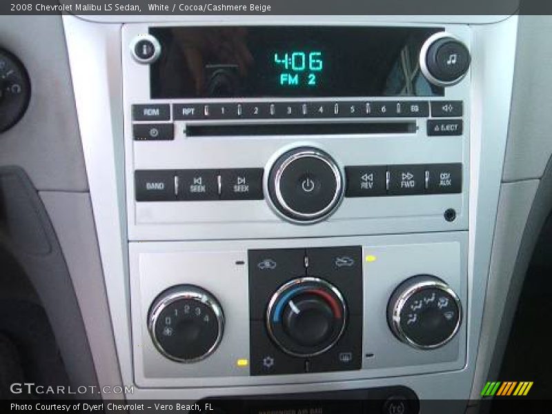 White / Cocoa/Cashmere Beige 2008 Chevrolet Malibu LS Sedan