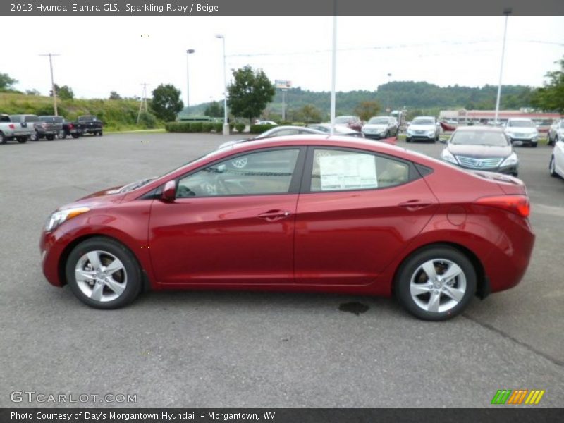 Sparkling Ruby / Beige 2013 Hyundai Elantra GLS